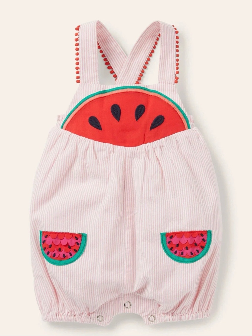Mini Boden Fun Ticking Watermelons Romper
